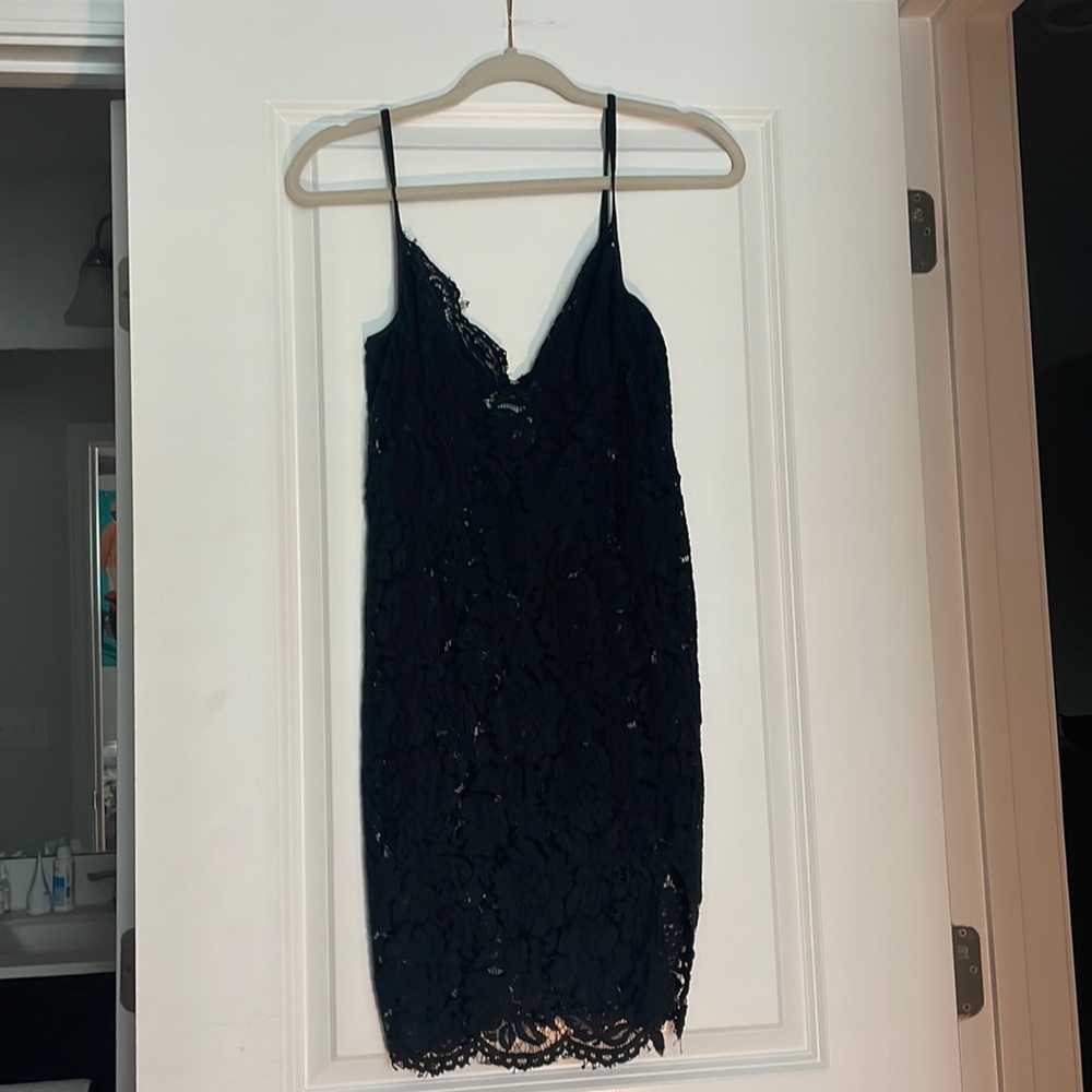 Sheer Lace Black Dress M